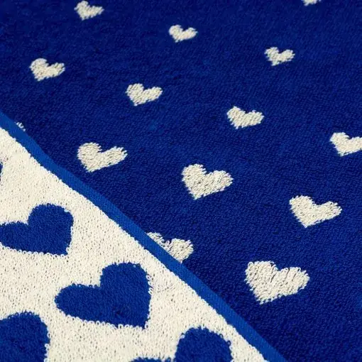 Foto 2 Handdoek Hearts Royal Blue