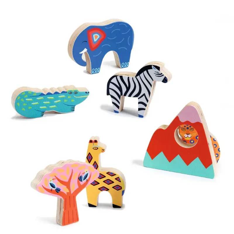 Foto 3 Djeco houten puzzel Savanne