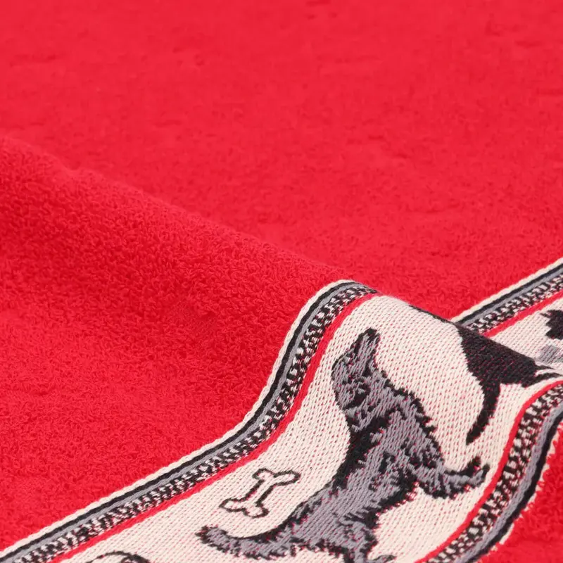 Foto 2 Handdoek Dogs Rood