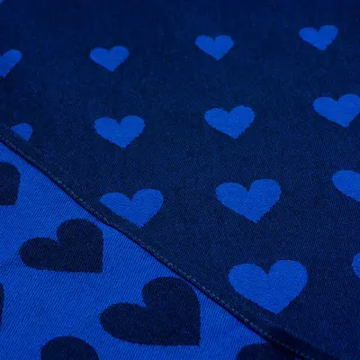 Foto van Theedoek Hearts Dark Blue