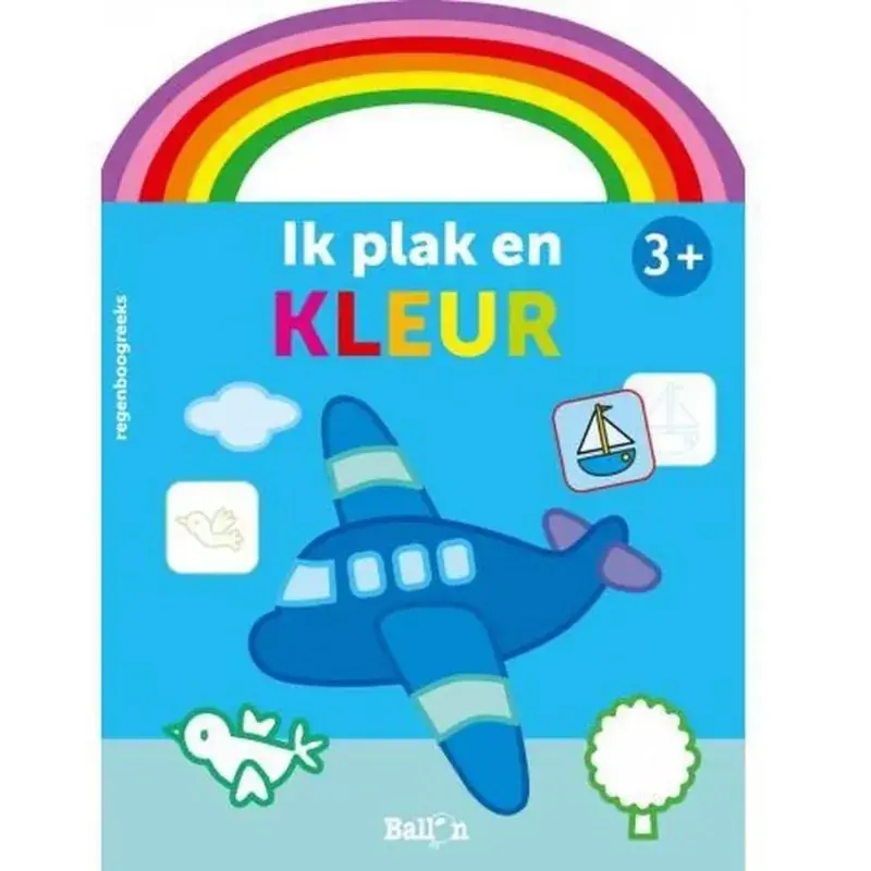 Foto 1 Ik plak en kleur vliegtuig