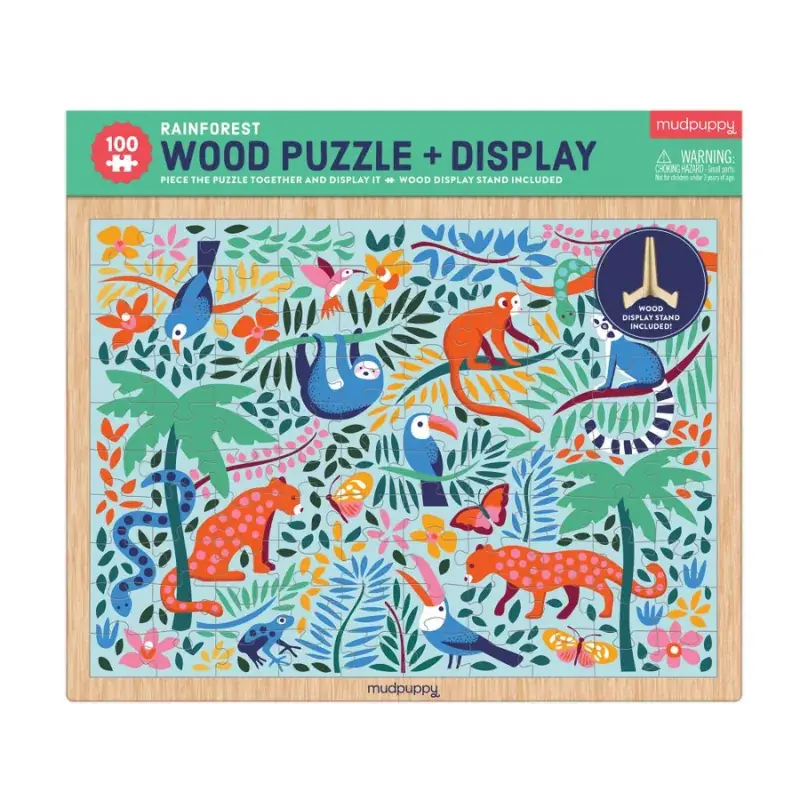 Foto 1 Houten puzzel +ezel regenwoud