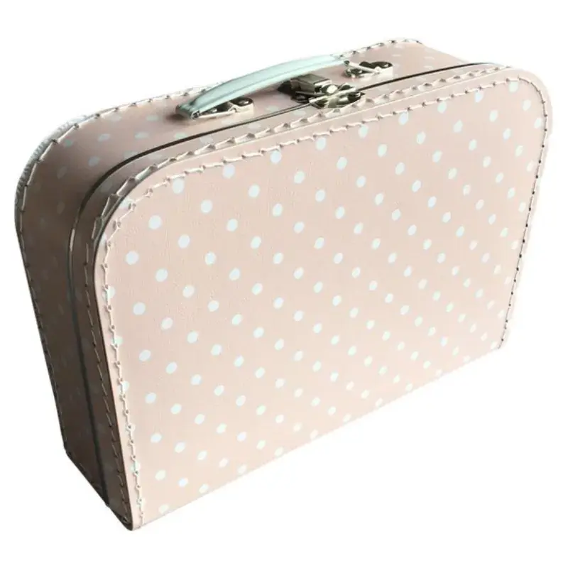 Foto 1 Koffertje roze wit stip 25cm