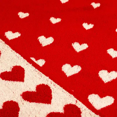 Foto van Handdoek Hearts Rood