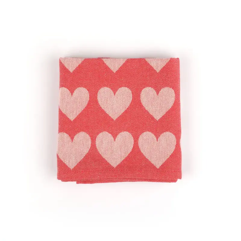 Foto 2 Theedoek Hearts Rood