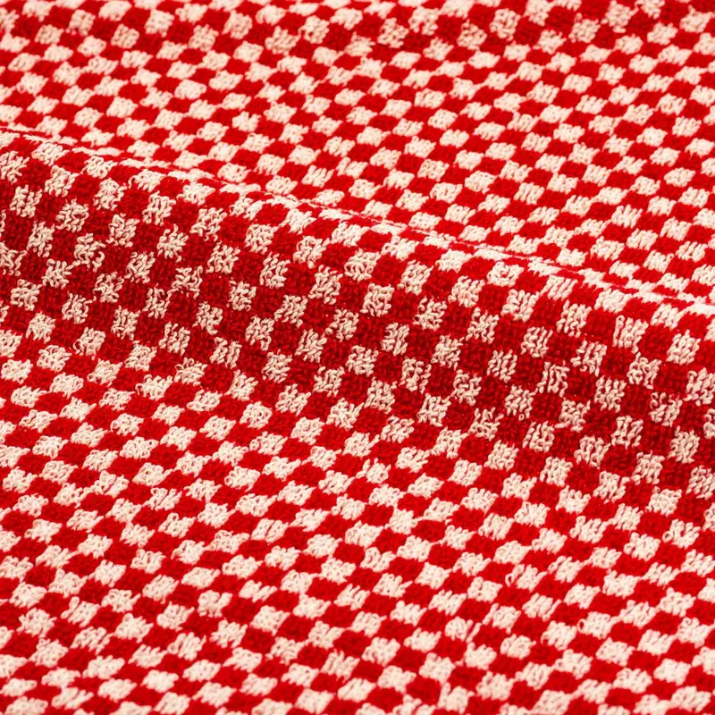 Foto 1 Handdoek kleine blok Rood