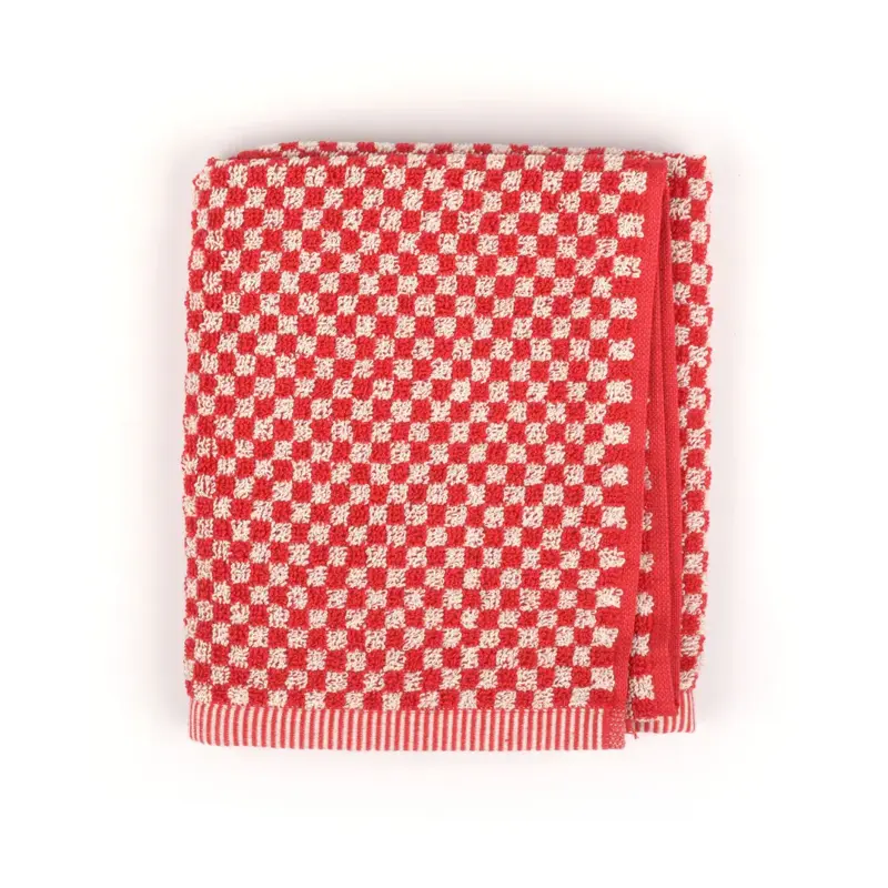 Foto 2 Handdoek kleine blok Rood