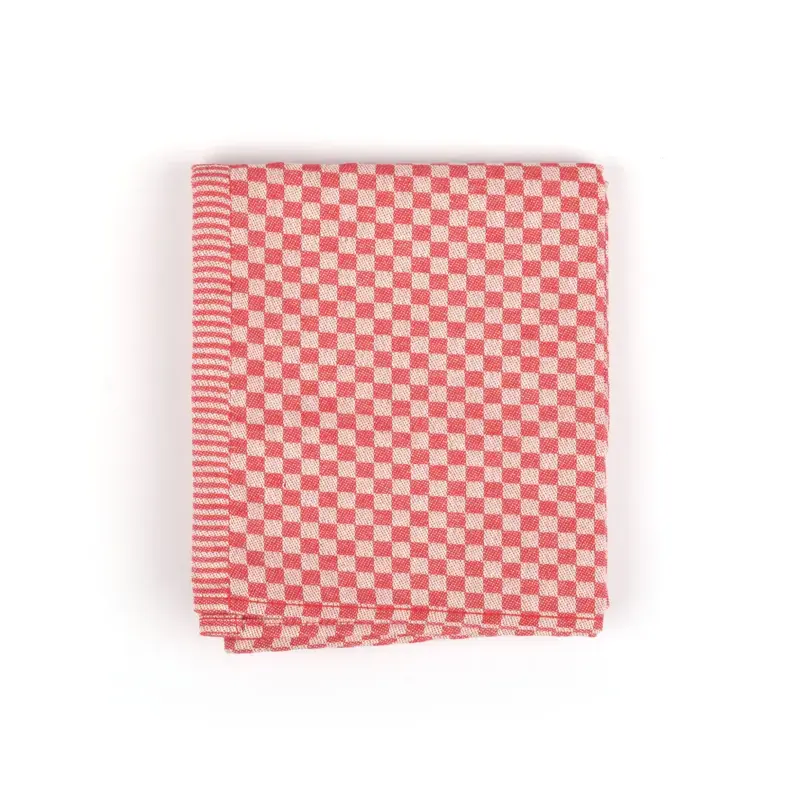 Foto 1 Theedoek kleine blok Rood