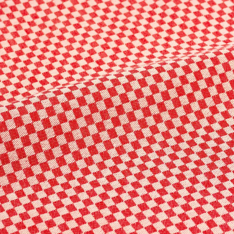 Foto 2 Theedoek kleine blok Rood