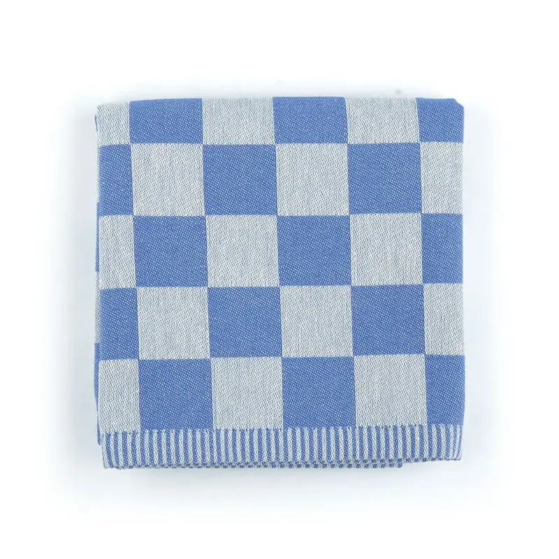 Foto 1 Theedoek grote blok Blauw