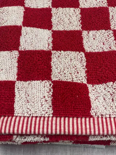 Foto van Handdoek grote blok Rood