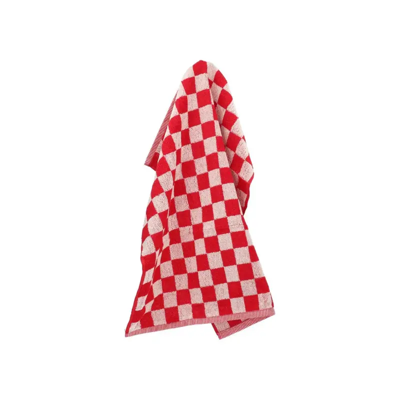 Foto 3 Handdoek grote blok Rood