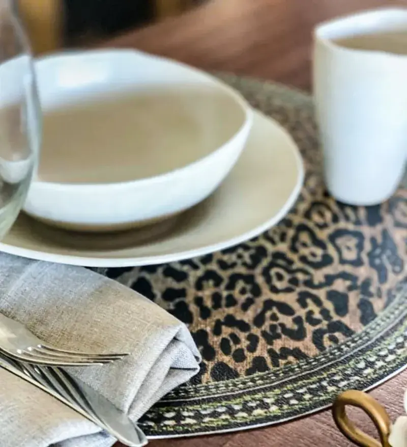 Foto 2 Placemat rond Leopard