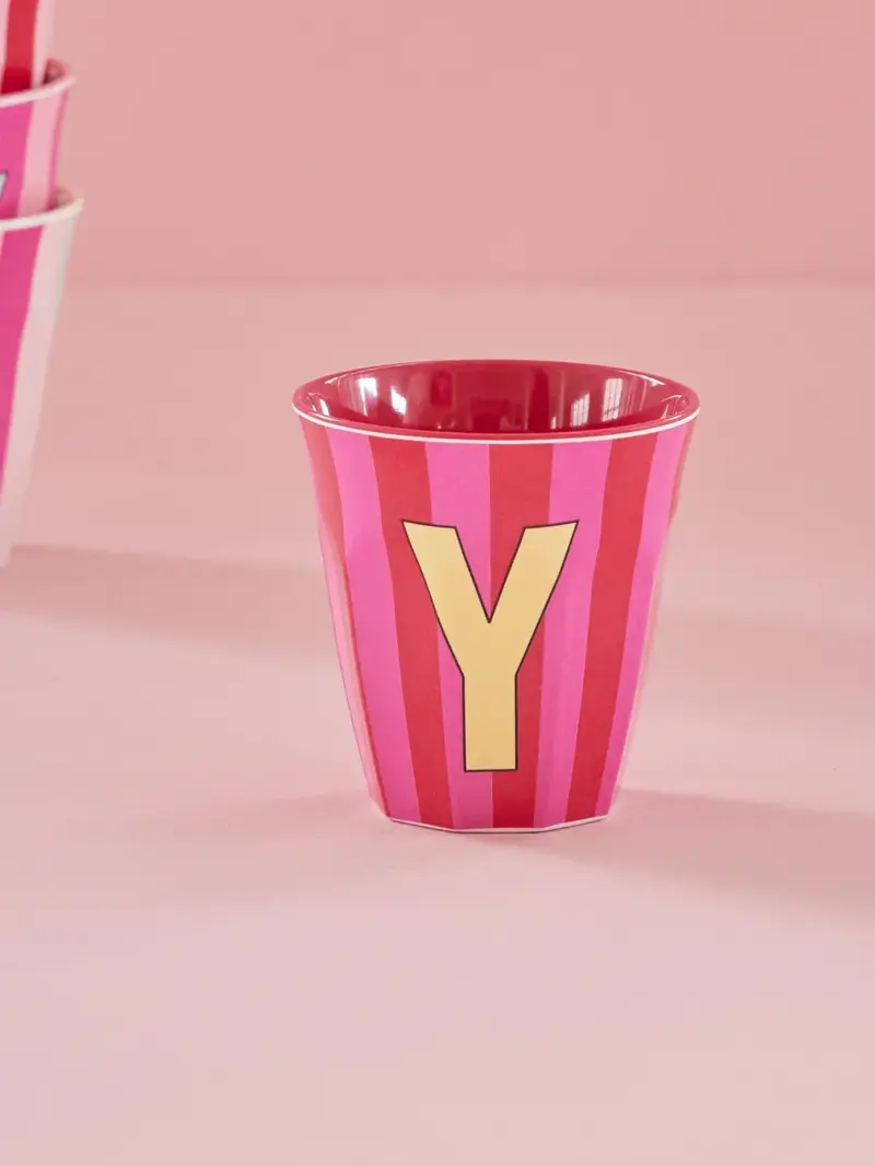 Foto 2 Melamine alfabet stripe Pink Y