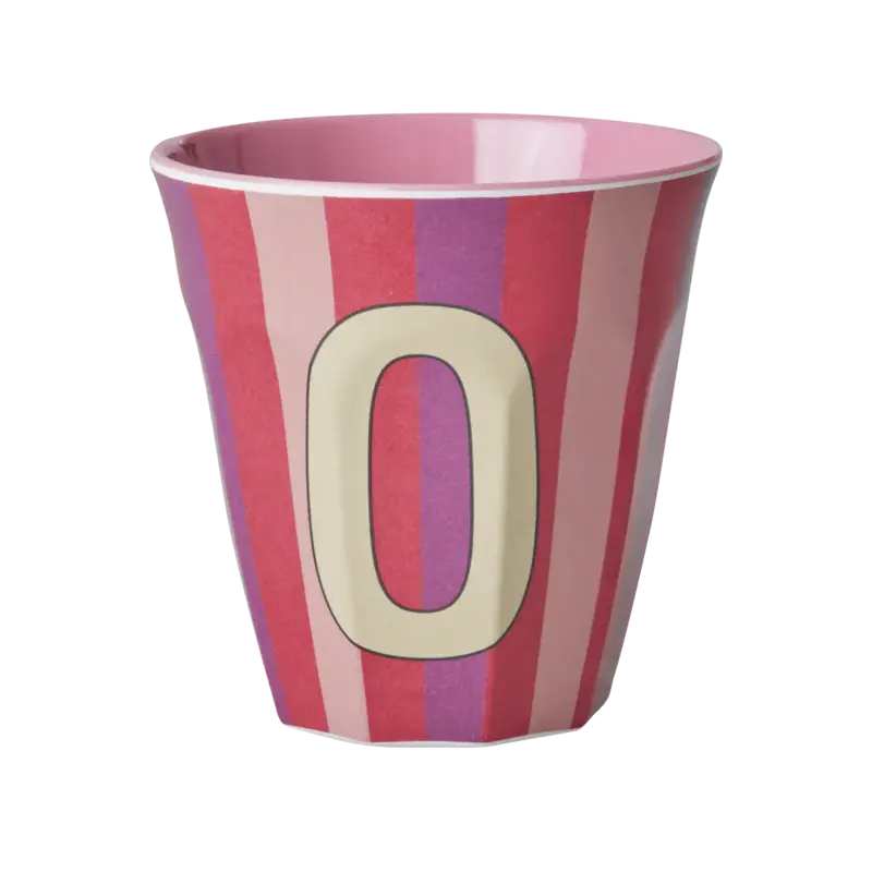 Foto 1 Melamine alfabet stripe Pink O