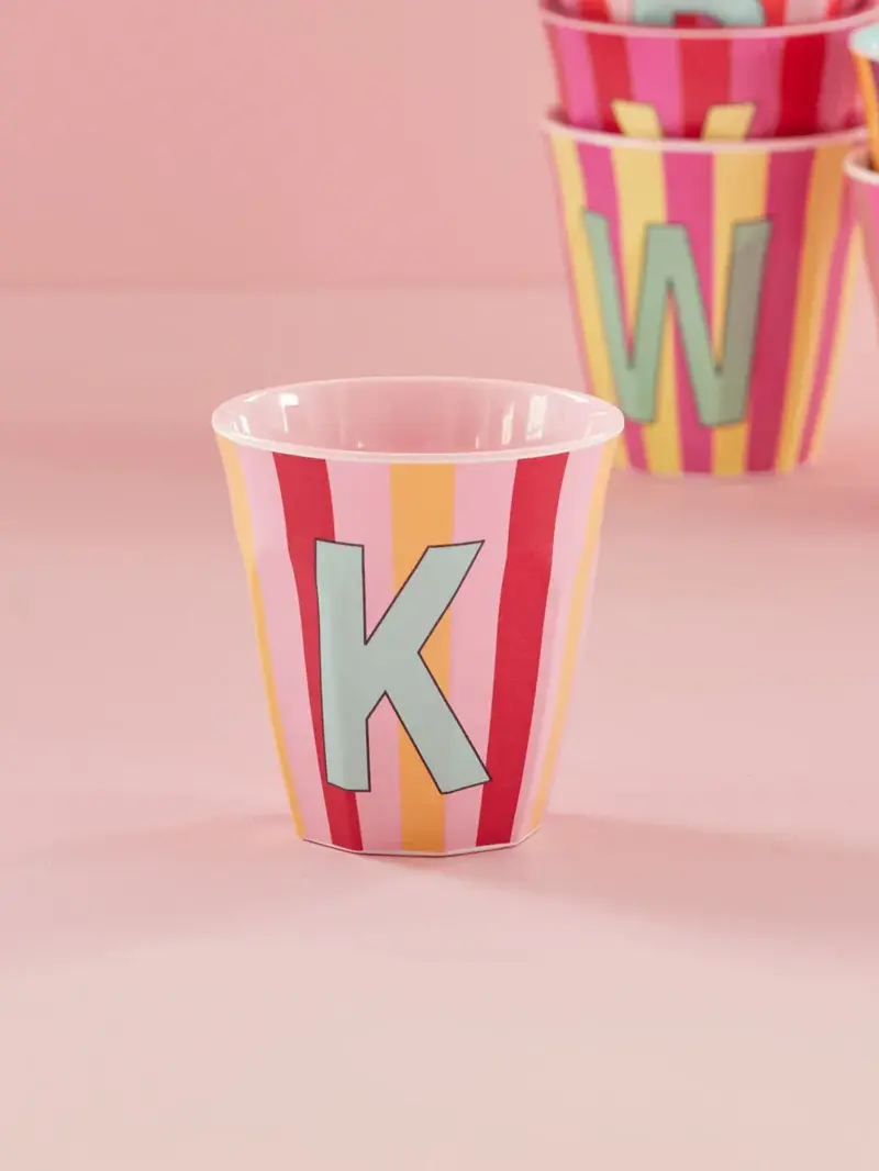Foto 3 Melamine alfabet stripe Pink K