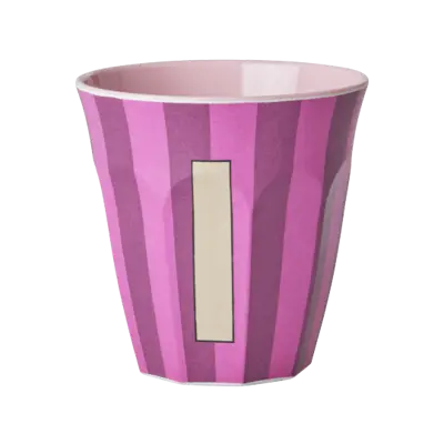 Foto van Melamine alfabet stripe Pink I