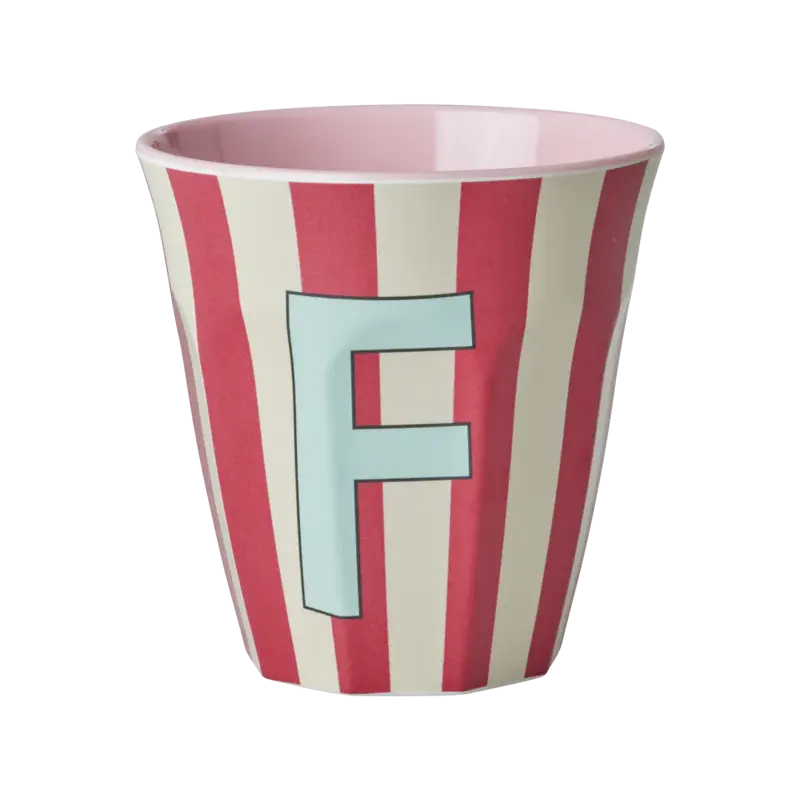 Foto 1 Melamine alfabet stripe Pink F