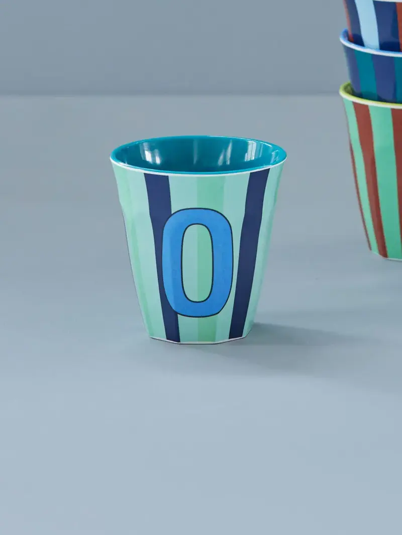 Foto 3 Melamine alfabet stripe Blue O