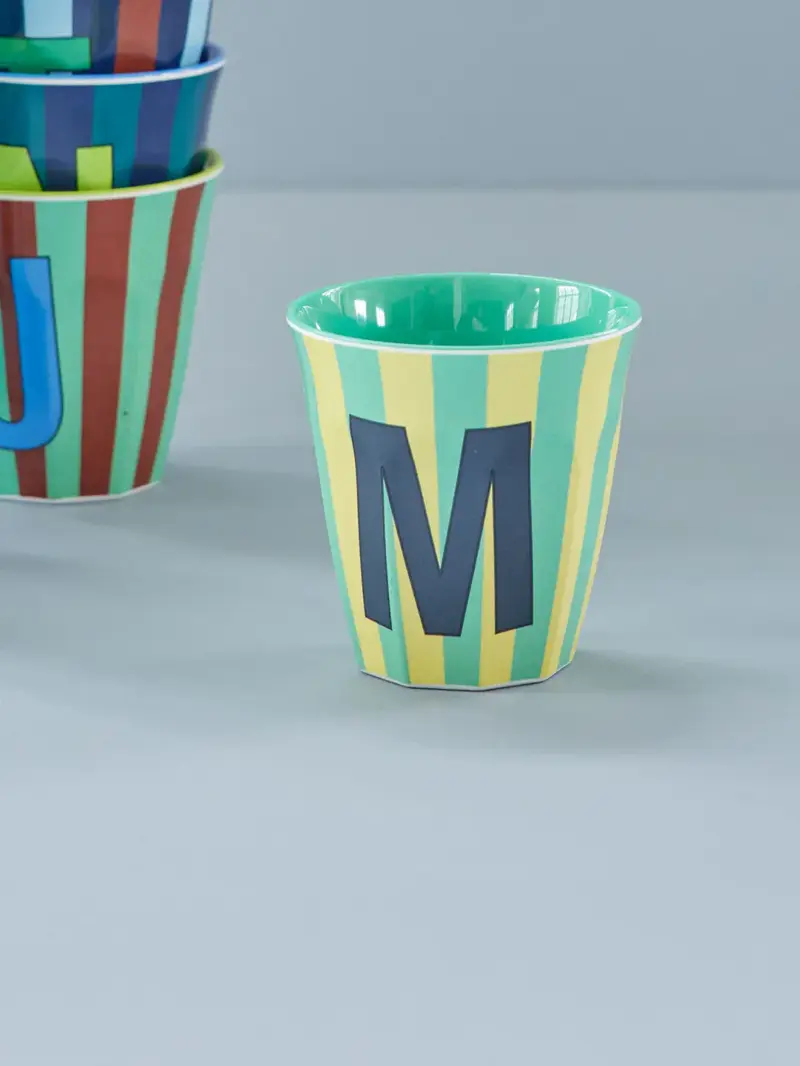 Foto 3 Melamine alfabet stripe Blue M