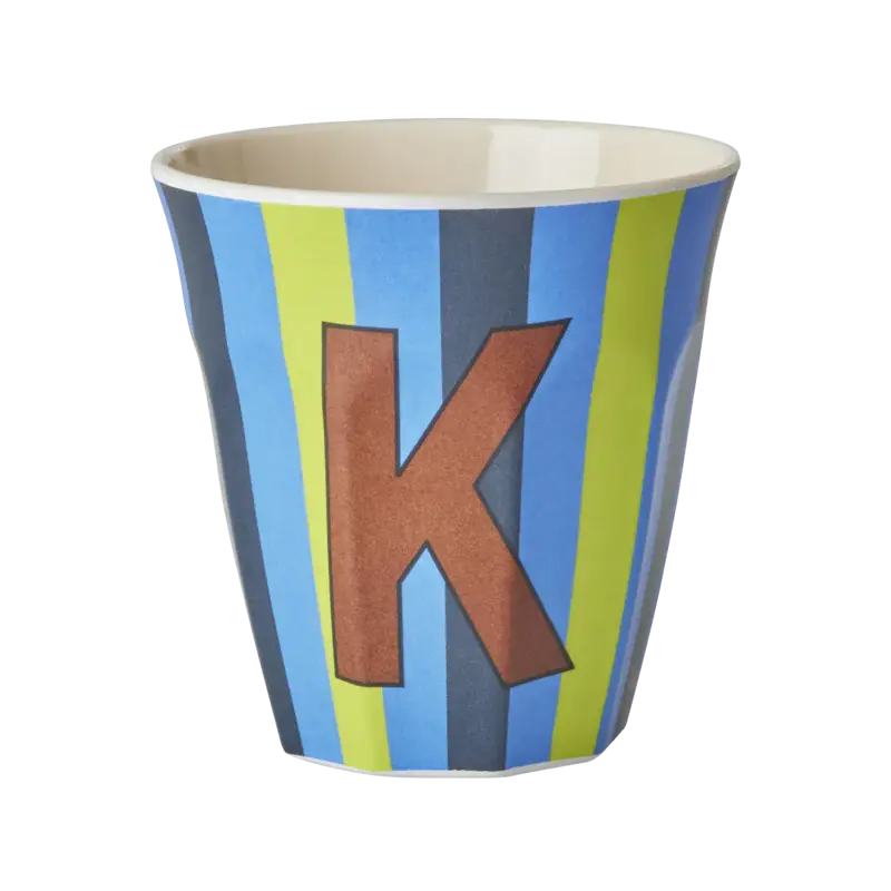 Foto 1 Melamine alfabet stripe Blue K