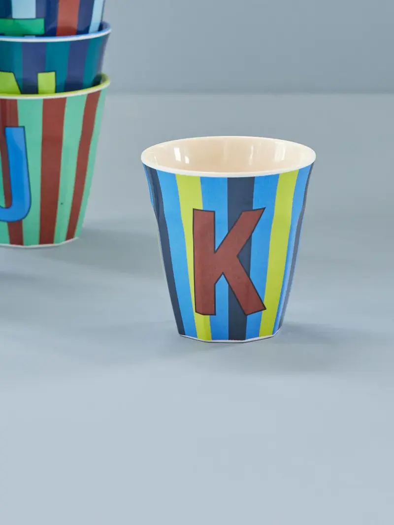 Foto 3 Melamine alfabet stripe Blue K