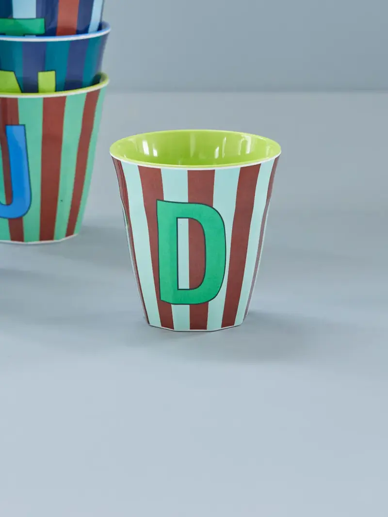 Foto 3 Melamine alfabet stripe Blue D