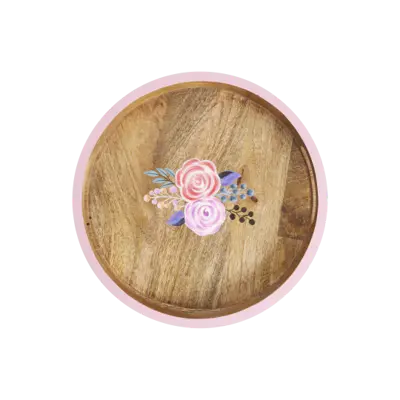 Foto van Dienblad Flowers Pink Edge S