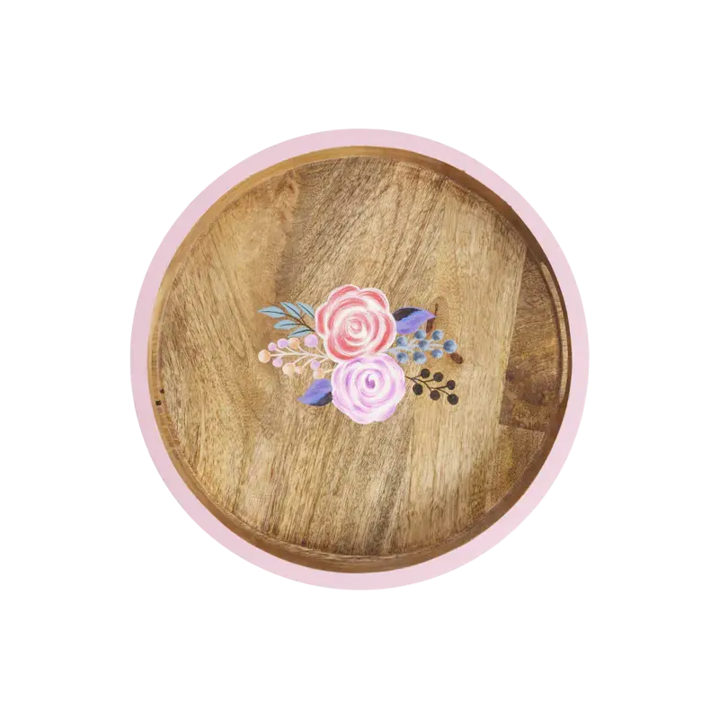Foto 1 Dienblad Flowers Pink Edge S