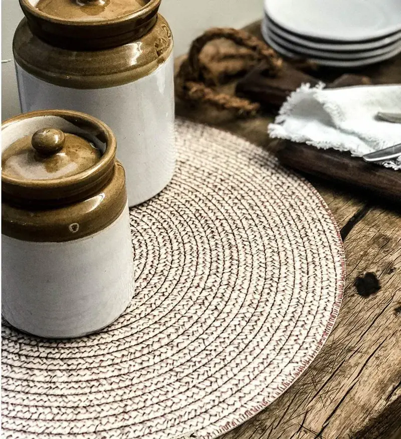 Foto 2 Placemat rond Braids Powder