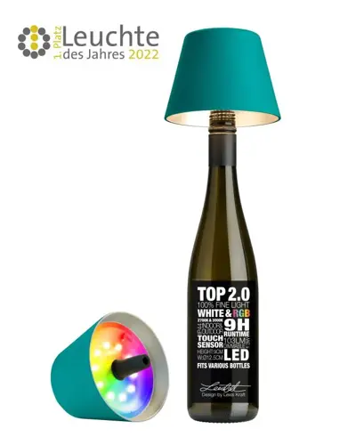 Foto van Flessenlampje RGB Turquoise