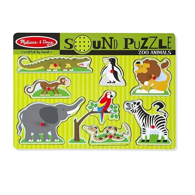 Foto 1 Houten puzzel geluid dieren