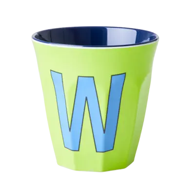 Foto van Melamine alfabet beker Blue W