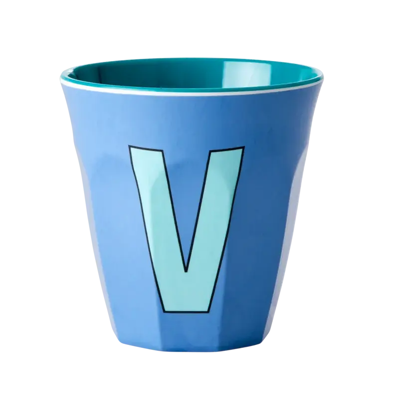 Foto 1 Melamine alfabet beker Blue V