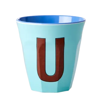 Foto van Melamine alfabet beker Blue U