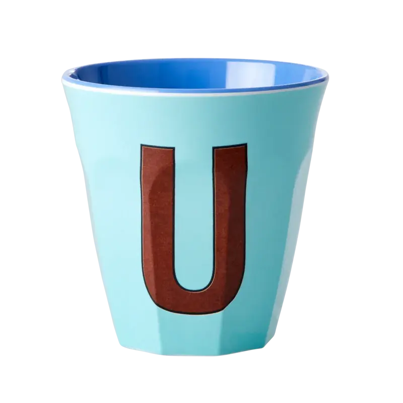 Foto 1 Melamine alfabet beker Blue U