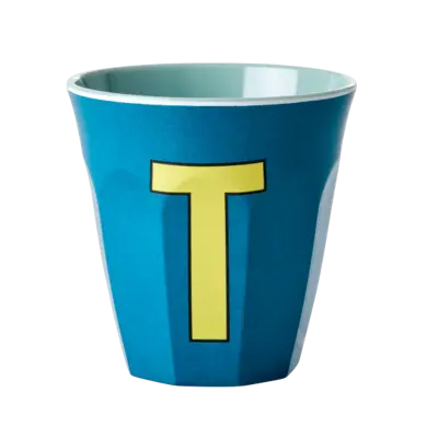 Foto van Melamine alfabet beker Blue T
