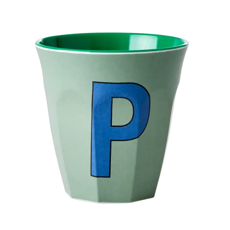 Foto 1 Melamine alfabet beker Blue P