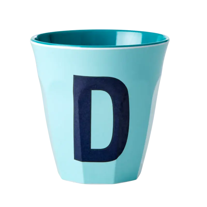 Foto 1 Melamine alfabet beker Blue D