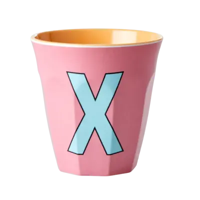 Foto van Melamine alfabet beker Pink X