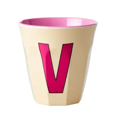 Foto van Melamine alfabet beker Pink V