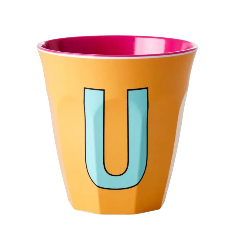Foto 1 Melamine alfabet beker Pink U