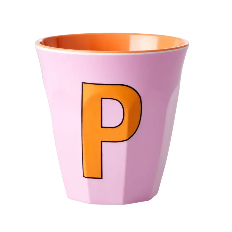 Foto 1 Melamine alfabet beker Pink P