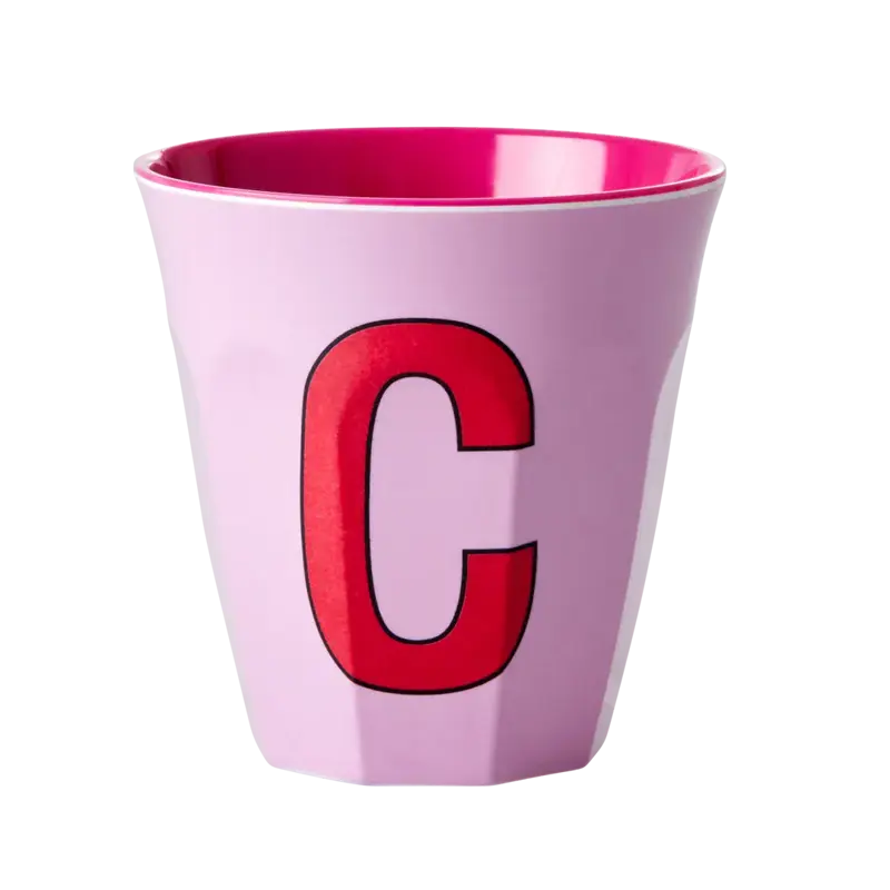 Foto 1 Melamine alfabet beker Pink C