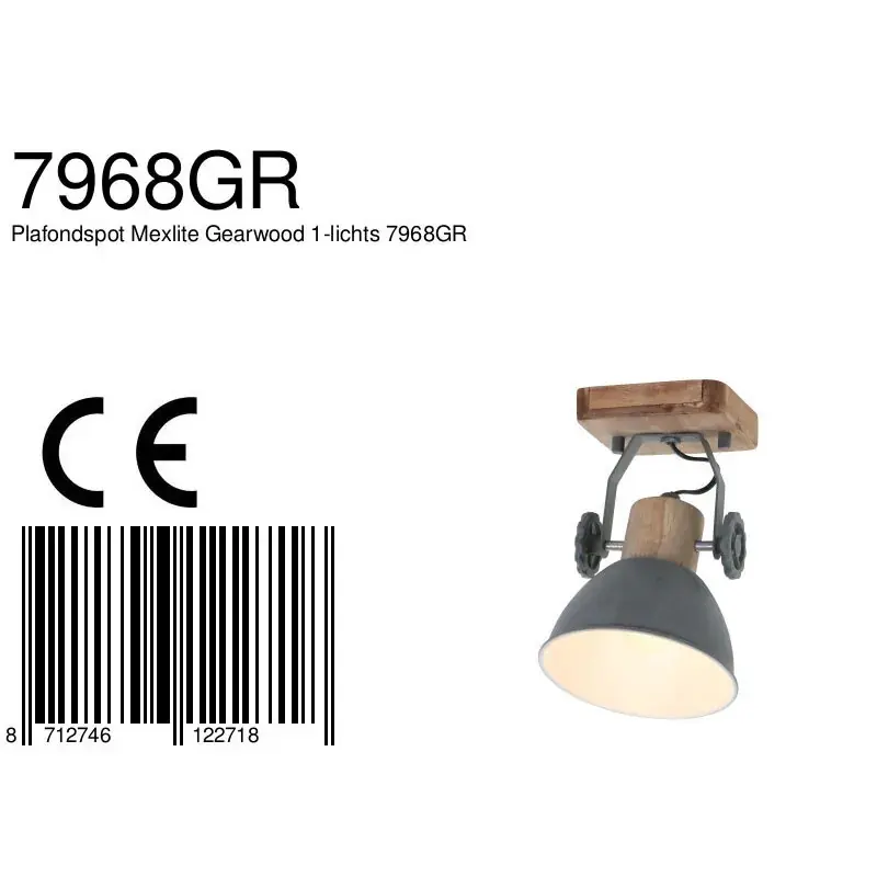 Foto 8 Plafondlamp Gearwood 7968GR Grijs Gearwood 7968GR