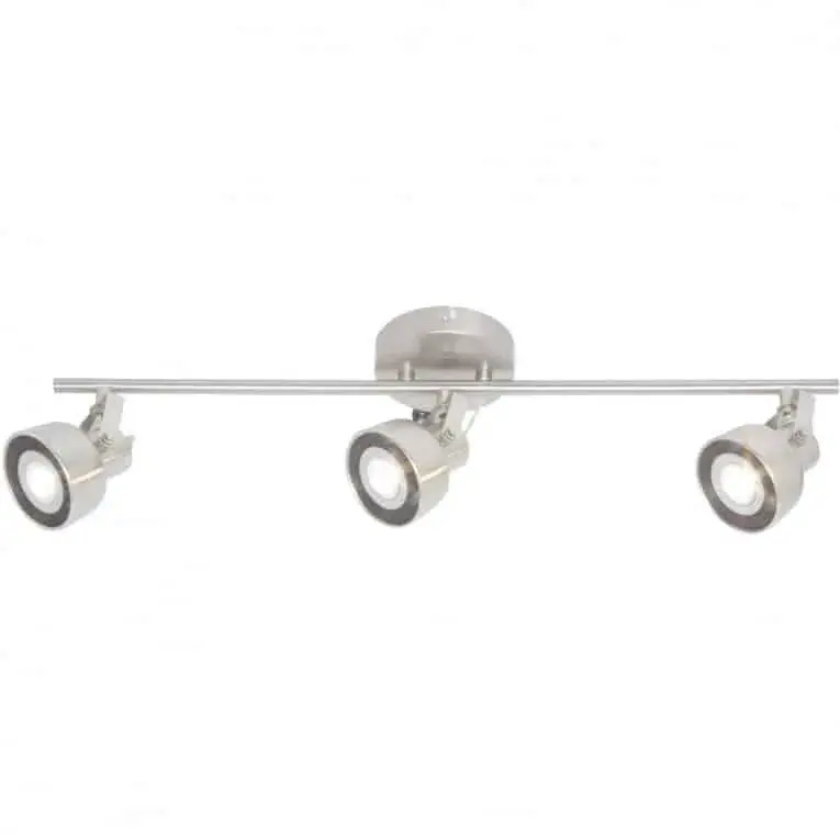 Foto 1 LED spot Odies staalkleur PL 2431 S   3 lichts dimbaar