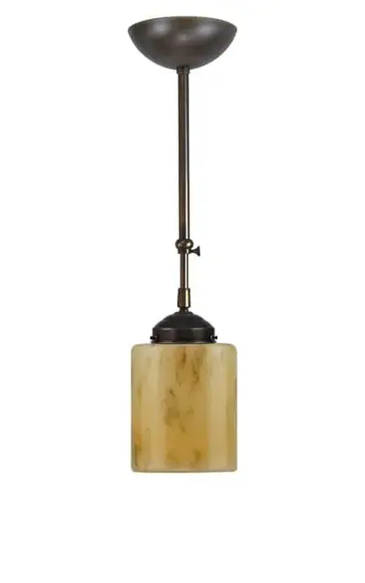 Foto van Cilinder hanglamp rond schuifstang nikkel mat licht marmer glas 15 Ø 1-lichts 7Sr1-1518.60 150 cm