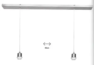 Foto van Oslo hanglamp los armatuur H 8001 S staalkleur 100 cm