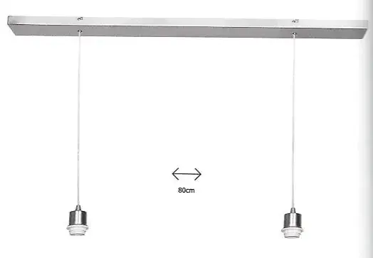 Foto 1 Oslo hanglamp los armatuur H 8001 S staalkleur 100 cm