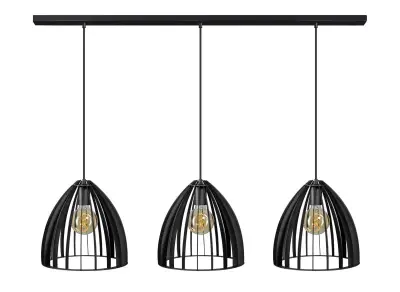 Foto van Hanglamp 3xe27 balk 120cm sandy zwart
